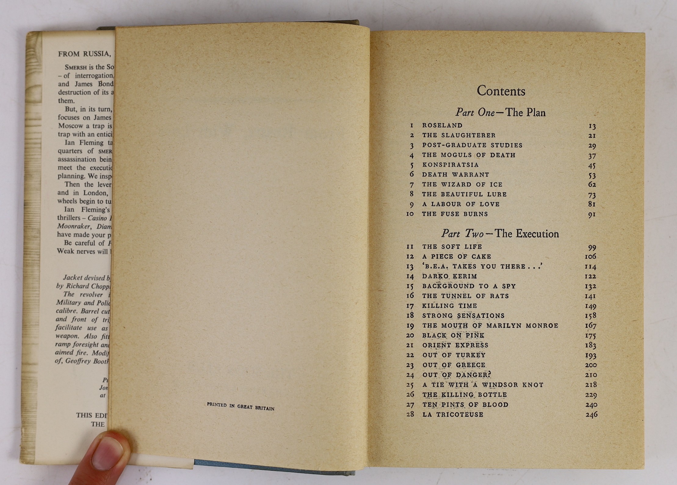 Fleming, Ian - You Only Live Twice, 1st edition, 8vo, original cloth, in unclipped d/j, ownership inscription to front fly leaf, Jonathan Cape, London, 1964; Goldfinger, Book Club Edition, in d/j, London, 1959 and From R